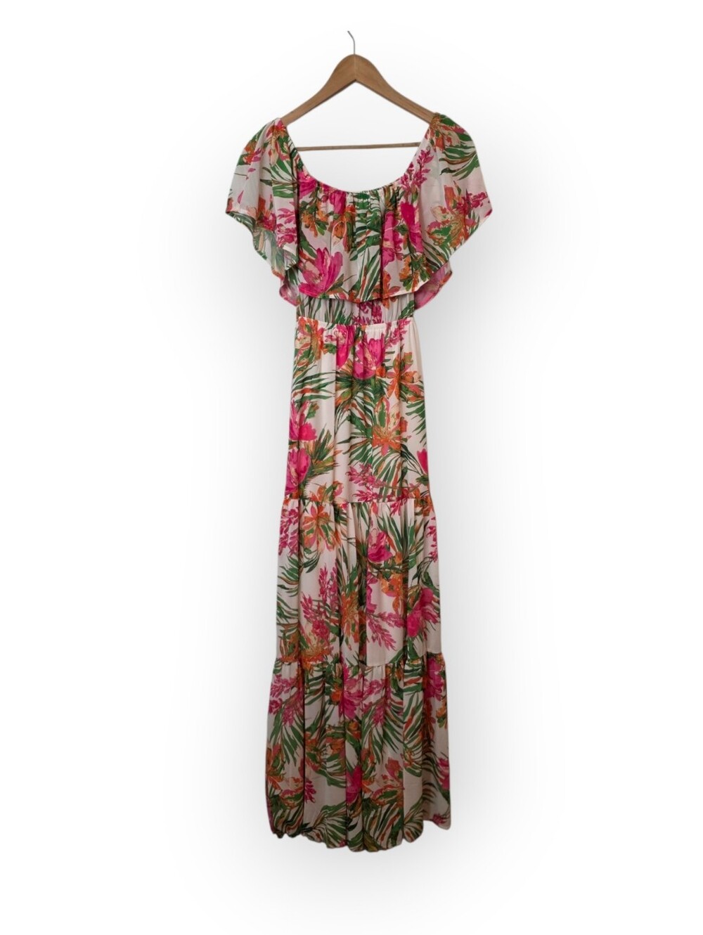 Baltic Born Sonoma Off Shoulder Maxi Tropical Floral Women’s Dress Medium - Picture 3 of 8